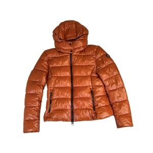 Save The Duck Orange Giga Hooded Puffer Jacket - Vegan Down - Size 1 Small
